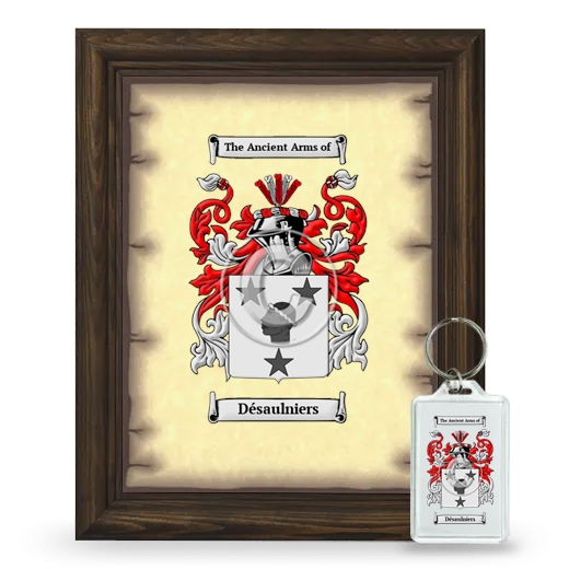 Désaulniers Framed Coat of Arms and Keychain - Brown