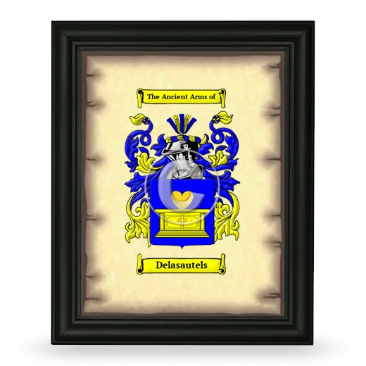 Delasautels Coat of Arms Framed - Black