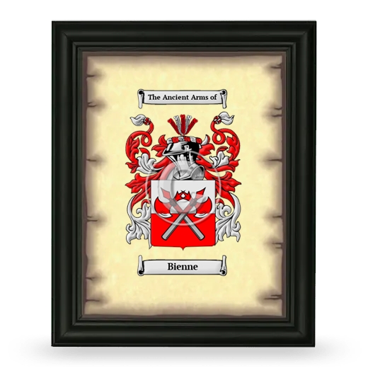 Bienne Coat of Arms Framed - Black