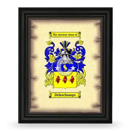 Delaschamps Coat of Arms Framed - Black