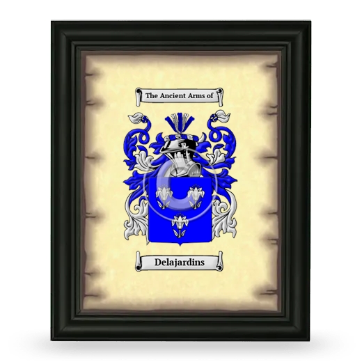 Delajardins Coat of Arms Framed - Black