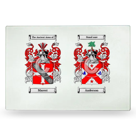 Double Coat of Arms Glass Cutting Board