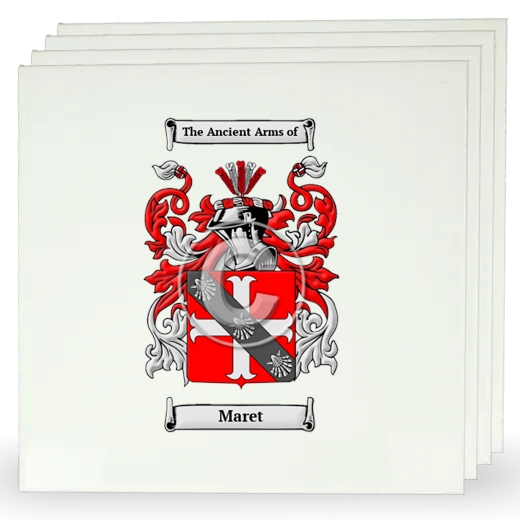 Maret Set of Four Large Tiles with Coat of Arms