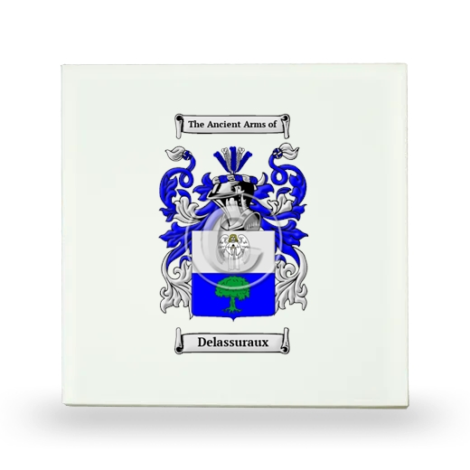 Delassuraux Small Ceramic Tile with Coat of Arms