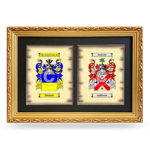 Double Coat of Arms Framed - Gold