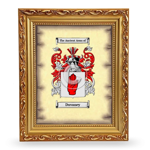 Duvaney Coat of Arms Framed - Gold