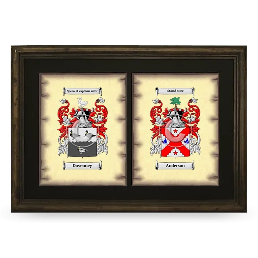 Double Coat of Arms Framed - Brown