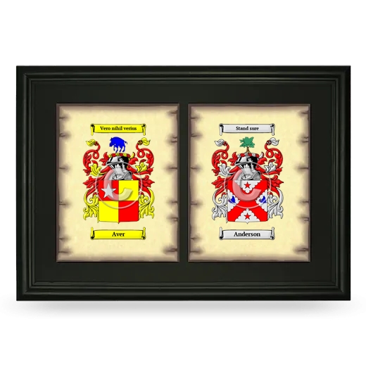 Double Coat of Arms Framed - Black