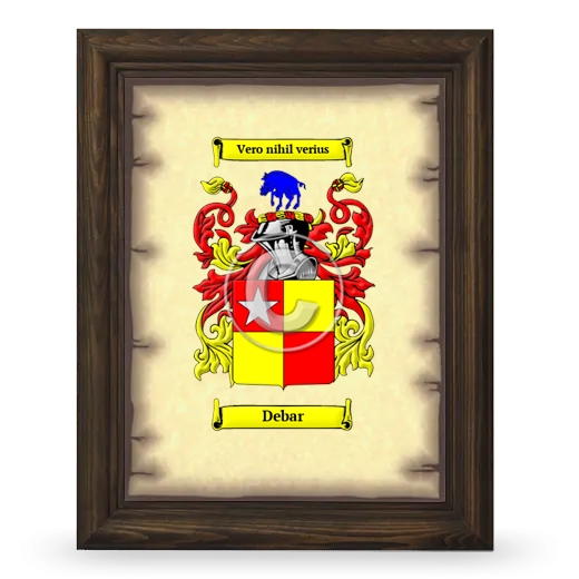 Debar Coat of Arms Framed - Brown