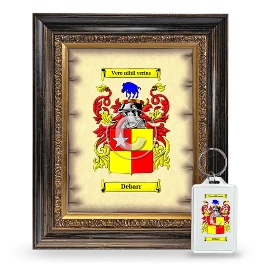 Debarr Framed Coat of Arms and Keychain - Heirloom