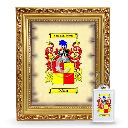 Debarr Framed Coat of Arms and Keychain - Gold