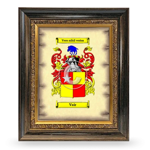 Vair Coat of Arms Framed - Heirloom