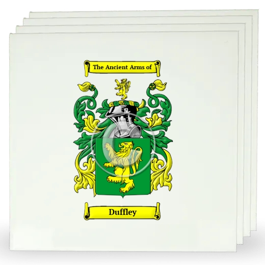 Duffley Set of Four Large Tiles with Coat of Arms