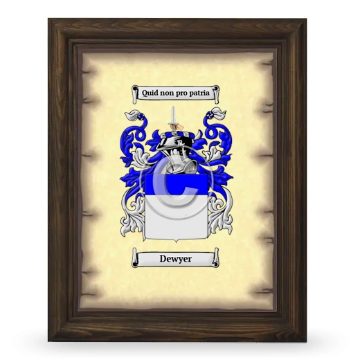 Dewyer Coat of Arms Framed - Brown