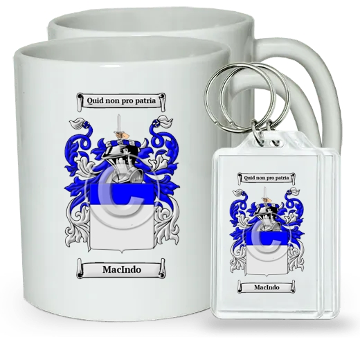 MacIndo Pair of Coffee Mugs and Pair of Keychains