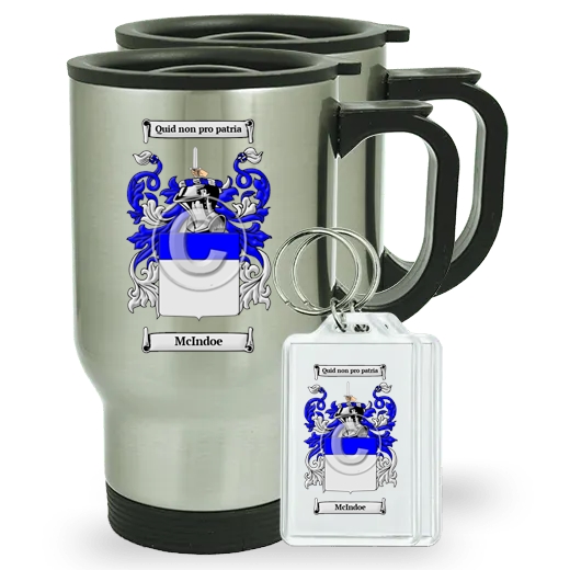 McIndoe Pair of Travel Mugs and pair of Keychains