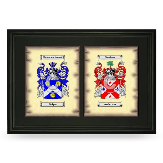 Double Coat of Arms Framed - Black