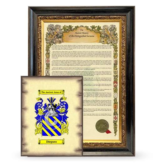 Dieguez Framed History and Coat of Arms Print - Heirloom