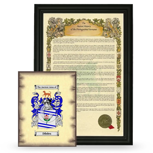 Dibden Framed History and Coat of Arms Print - Black