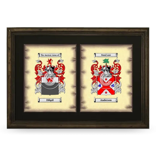 Double Coat of Arms Framed - Brown