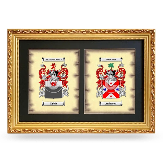 Double Coat of Arms Framed - Gold