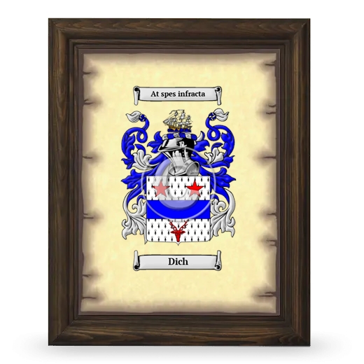 Dich Coat of Arms Framed - Brown