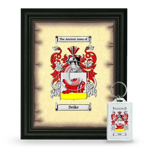 Deike Framed Coat of Arms and Keychain - Black
