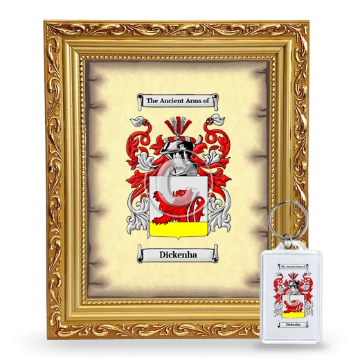 Dickenha Framed Coat of Arms and Keychain - Gold