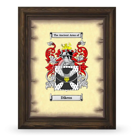 Dikens Coat of Arms Framed - Brown