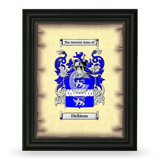 Dickison Coat of Arms Framed - Black