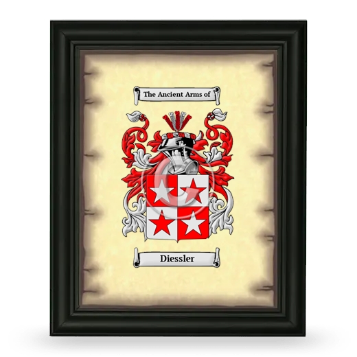 Diessler Coat of Arms Framed - Black