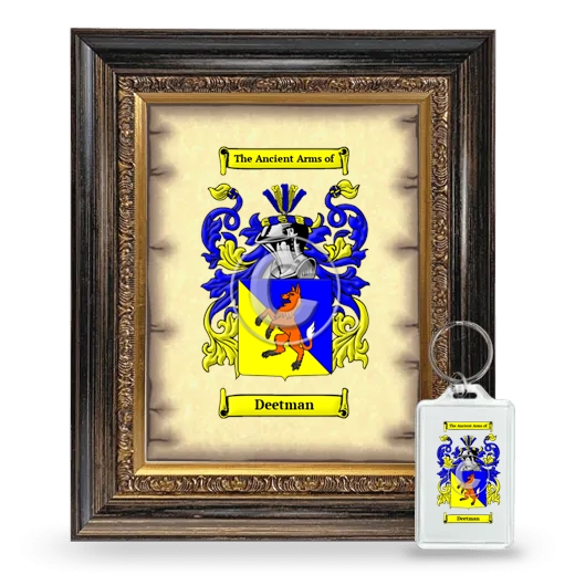 Deetman Framed Coat of Arms and Keychain - Heirloom