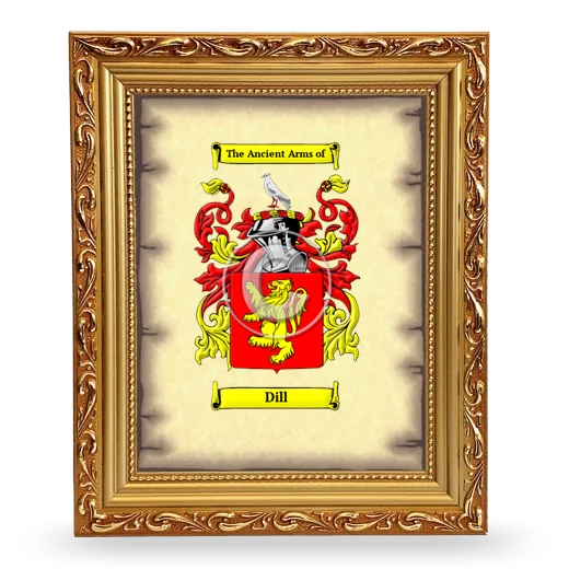 Dill Coat of Arms Framed - Gold