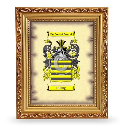 Dilling Coat of Arms Framed - Gold