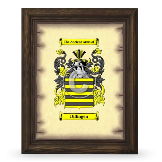 Dillingen Coat of Arms Framed - Brown