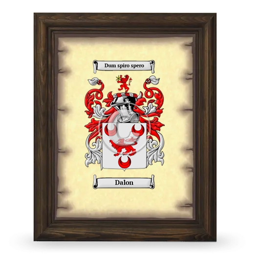 Dalon Coat of Arms Framed - Brown