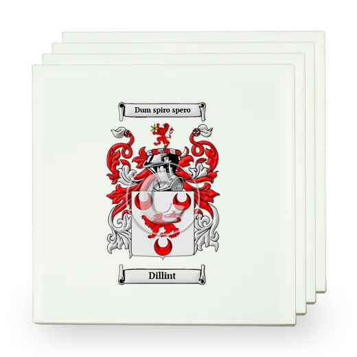 Dillint Set of Four Small Tiles with Coat of Arms