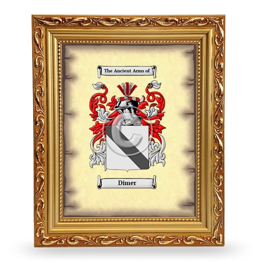 Dimer Coat of Arms Framed - Gold