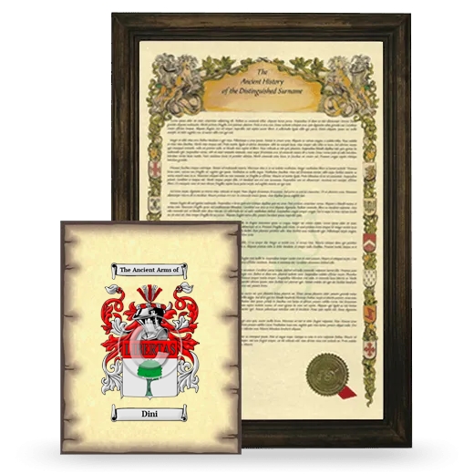 Dini Framed History and Coat of Arms Print - Brown