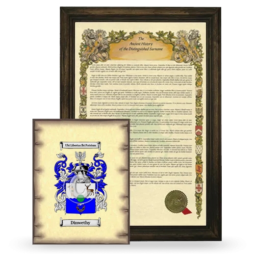 Dinwethy Framed History and Coat of Arms Print - Brown