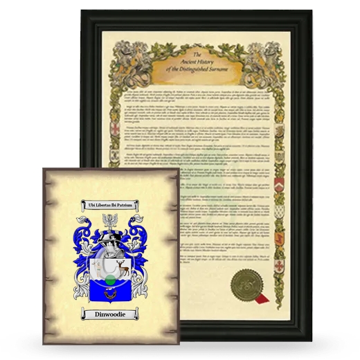 Dinwoodie Framed History and Coat of Arms Print - Black