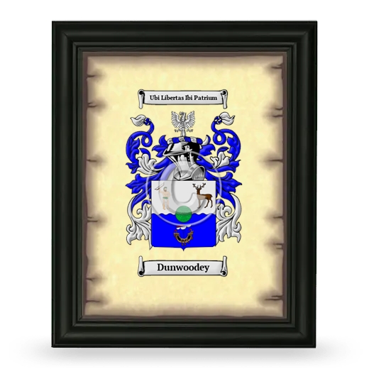 Dunwoodey Coat of Arms Framed - Black