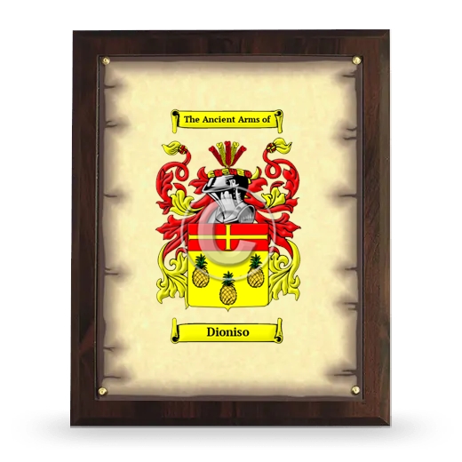 Dioniso Coat of Arms Plaque