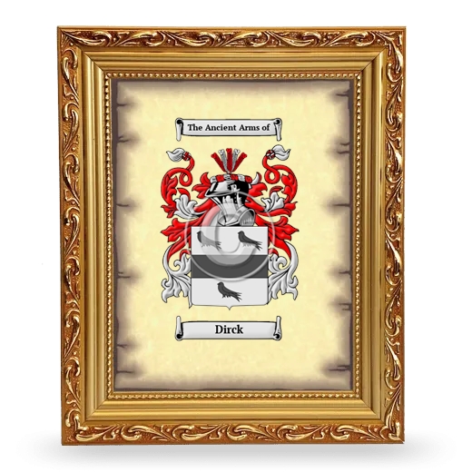 Dirck Coat of Arms Framed - Gold