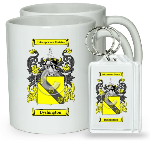 Dyshington Pair of Coffee Mugs and Pair of Keychains