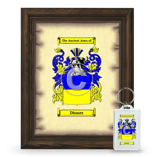 Dismer Framed Coat of Arms and Keychain - Brown
