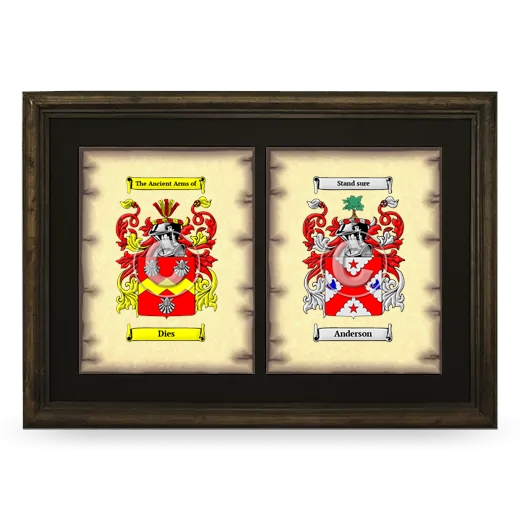 Double Coat of Arms Framed - Brown