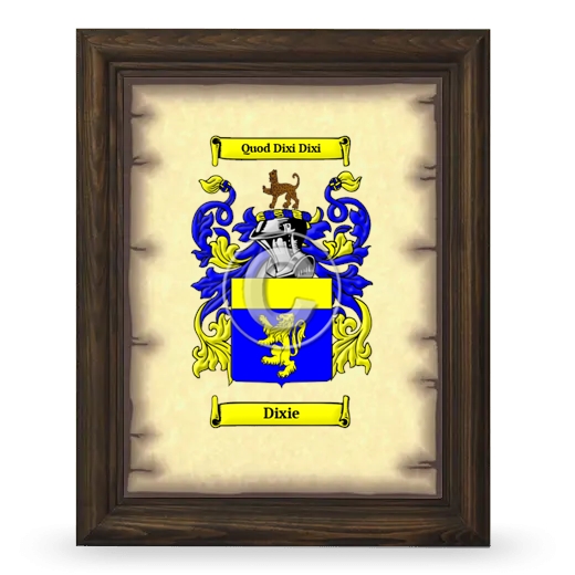 Dixie Coat of Arms Framed - Brown