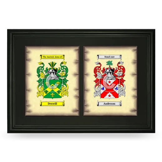 Double Coat of Arms Framed - Black