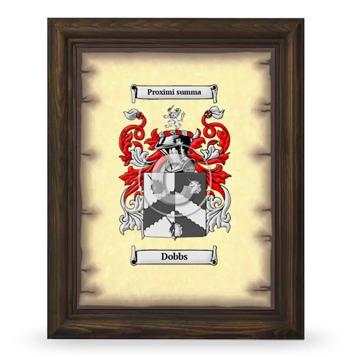 Dobbs Coat of Arms Framed - Brown